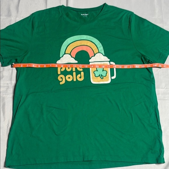 Green Graphic T-Shirt with Rainbow and Mug Design - Picture 4 of 9